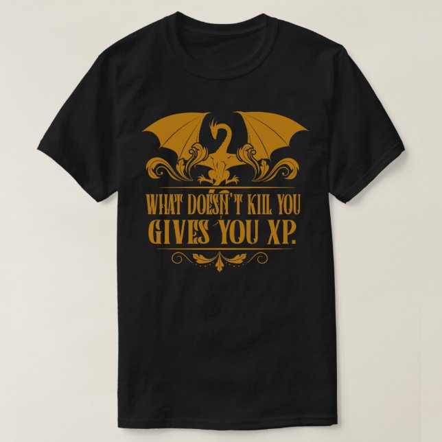 Tabletop RPG Addict XP Dragon Dungeons T Shirt (Design framsida)