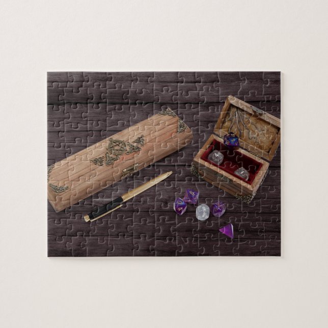 Tabletop RPG | Dice Box för rollspelaren i Old sch Pussel (Horisontell)