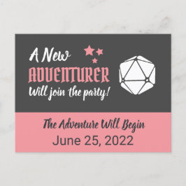 Tabletop RPG Rosa Graviditets Tillkännagivande Meddelande Vykort