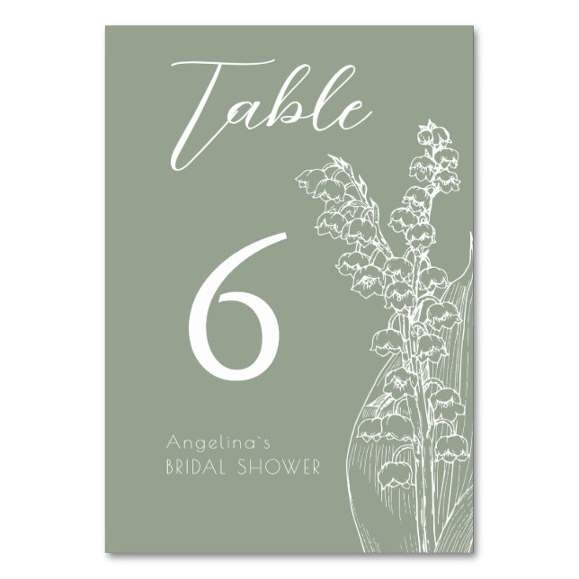 Tabletop Signs möhippa Minimalist modern. Bordsnummer (Framsidan)