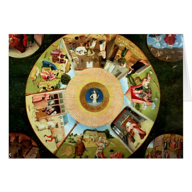 Tabletopen av de dödliga sjuna syndar hälsningskort (Framsidan Horizontal)