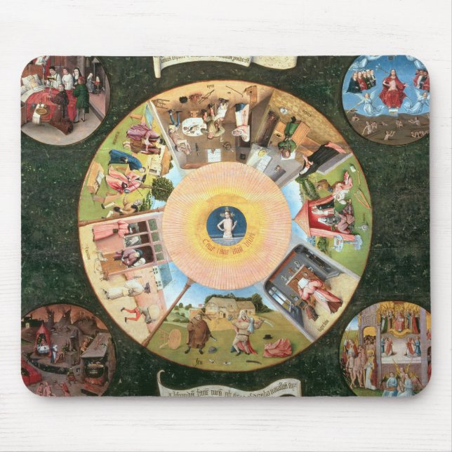 Tabletopen av de dödliga sjuna syndar musmatta (Framsidan)