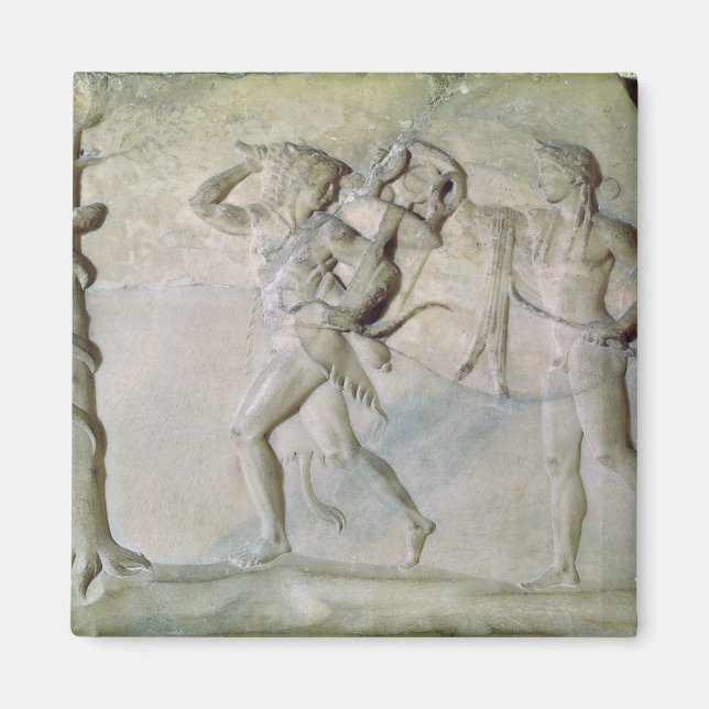 Tablett som avbildar Hercules Magnet (Framsidan)