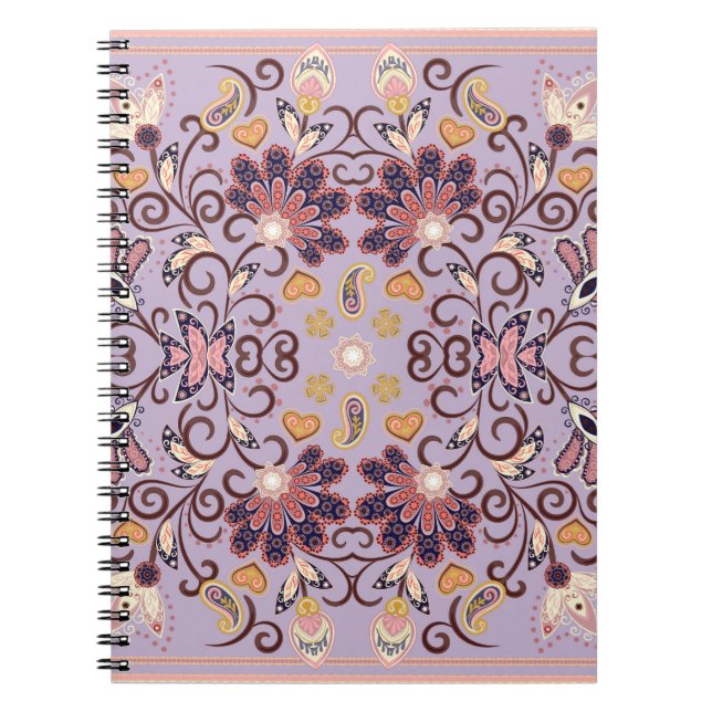 Tablettduk av indisk blommigt: underbar pastel mön anteckningsbok (Framsidan)