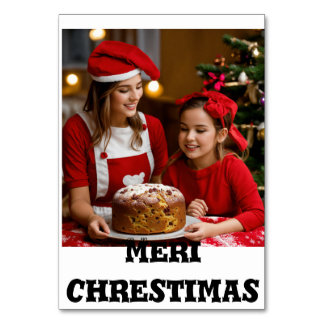 Tabletter som skrivs ut med meri chrestimas design bordsnummer