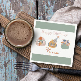 Tableware för Födelsedagsfest av lantbruksdjur Pappersservett