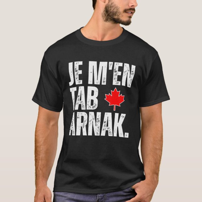 Tabnak Fransk Canadian Language Flagga Canada Mapl T Shirt (Framsida)