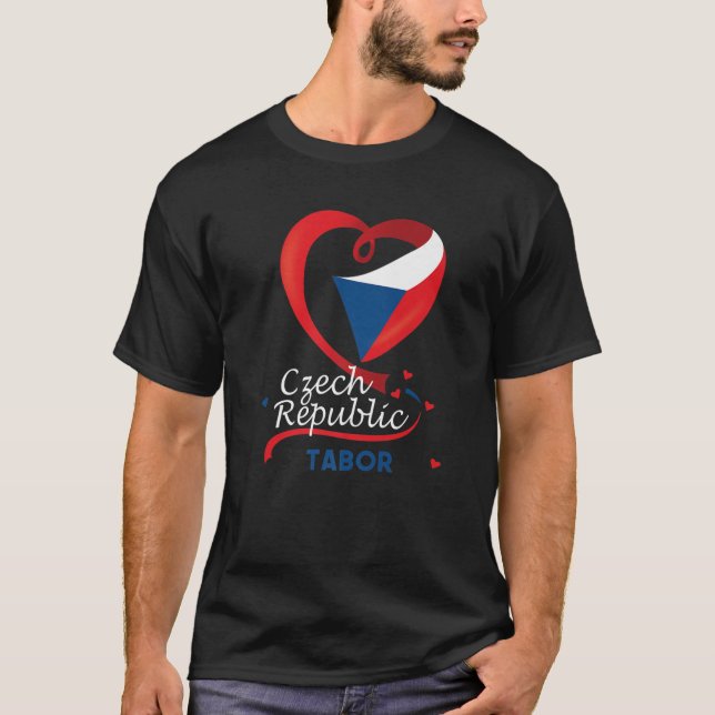 Tabor Czech Republic Heart Flagga Lejon Jacka av A T Shirt (Framsida)