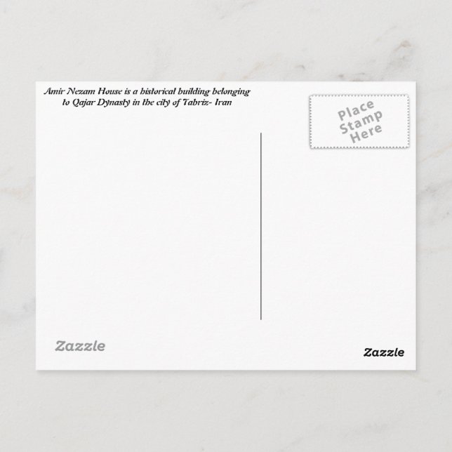 Tabriz Vykort (Baksida)