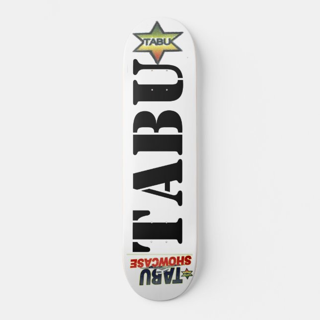 TABU-skateboard Mini Skateboard Bräda 18,5 Cm (Framsida)