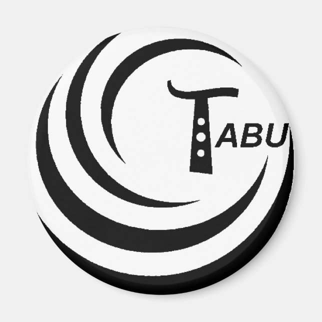 Tabu T Logotyp Large Black färg Magnet (Framsidan)