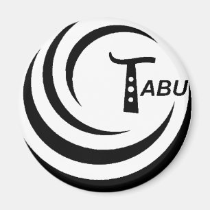 Tabu t-Logotyp Stora svarta färgen Magnet