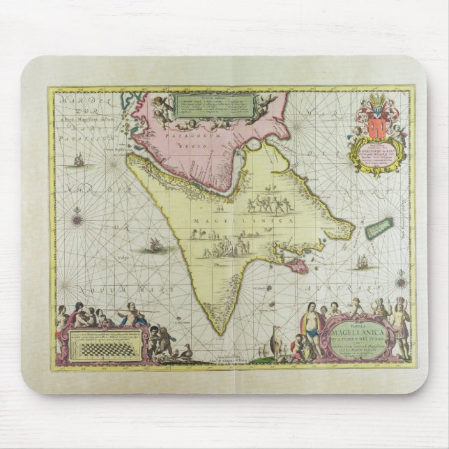 Tabula Magellanica, Quatierrae del Fuego, pläterar Musmatta (Framsidan)