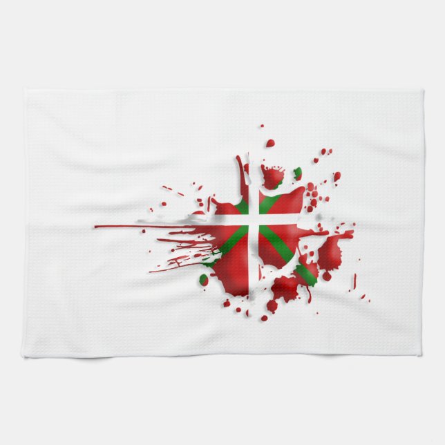 tâche drapeau Basque Euskadi Kökshandduk (Horisontell)