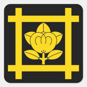 Tachibana-kresten för Nichiren-sekten Fyrkantigt Klistermärke
