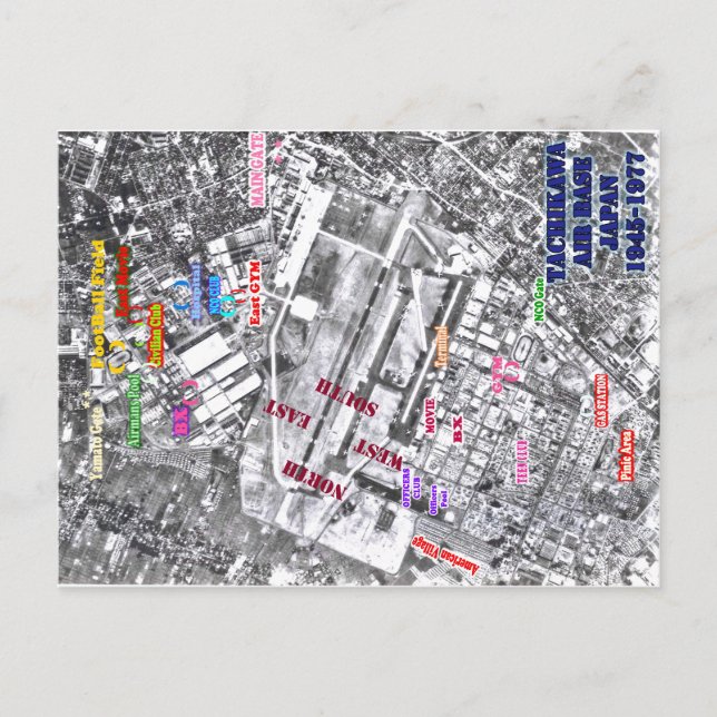 Tachikawa luft base japan 1945-1977 vykort (Framsida)