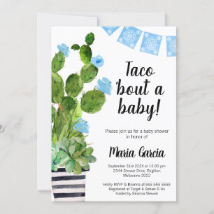 Tacho Bout A Baby Baby Shower Inbjudningar