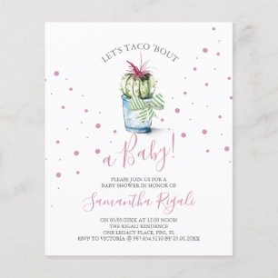 Tacho Bout Baby Shower för budgetvattenfärg Flygblad