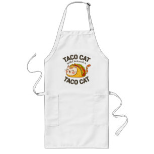 Tacho Cat är Kattdjuret Taco Cat Cute Långt Förkläde