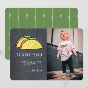 Tacho Chalkboard Photo Birthday - tackkort Inbjudningar
