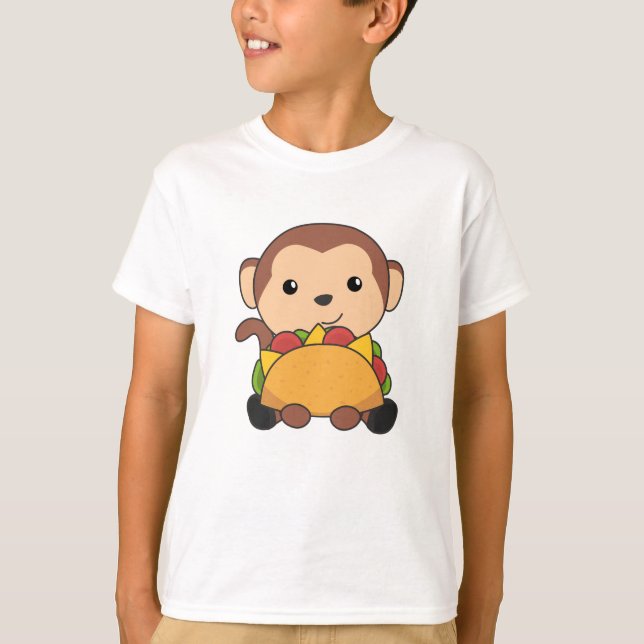 Tacho Monkey Tacos Mexico Sweet Monkey T Shirt (Framsida)