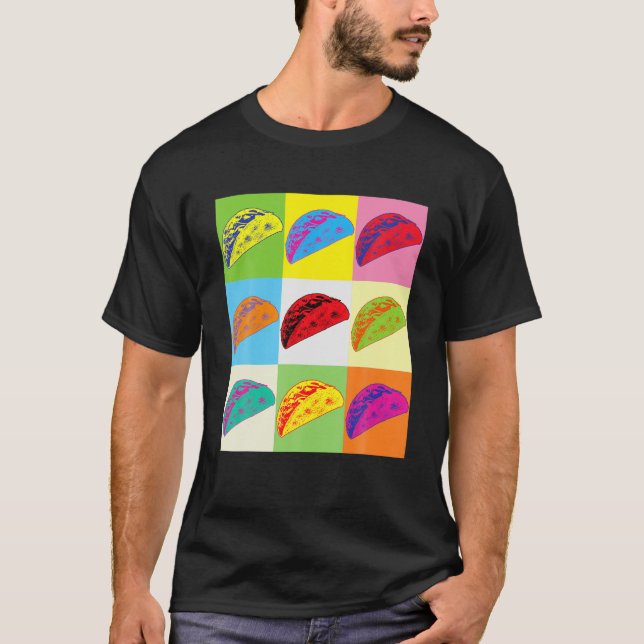 Tacho T, Pop Art Taco, Taco Älskare T Shirt (Framsida)
