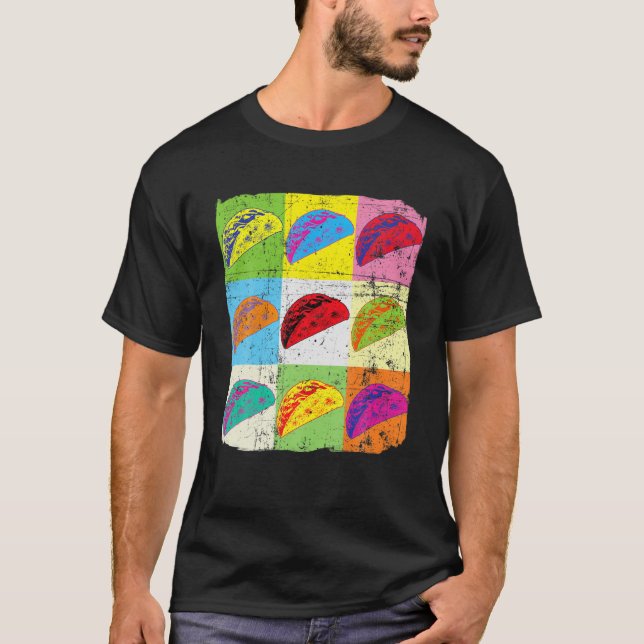 Tacho T, Pop Art Taco, Taco Älskare T Shirt (Framsida)