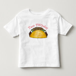 Tacho TWO Sday Tisdag 2 Tvåårig Födelsedagsfest Tee