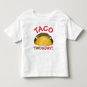Tacho TWOS-dag Tisdag 2:a födelsedagen Party Fiest T Shirt