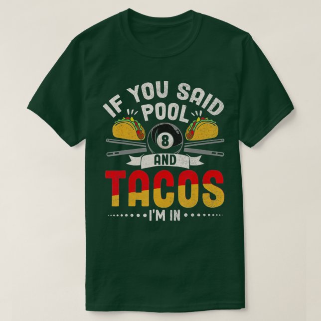Tachos Bassäng Älskare Billiards Mexikanska Fo T Shirt (Design framsida)
