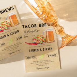 Tachos Brews Diaper for Baby Shower Inbjudningar