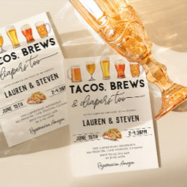 Tachos Brews Diaper for Baby Shower Inbjudningar