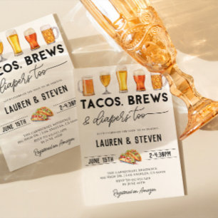 Tachos Brews Diaper for Baby Shower Inbjudningar