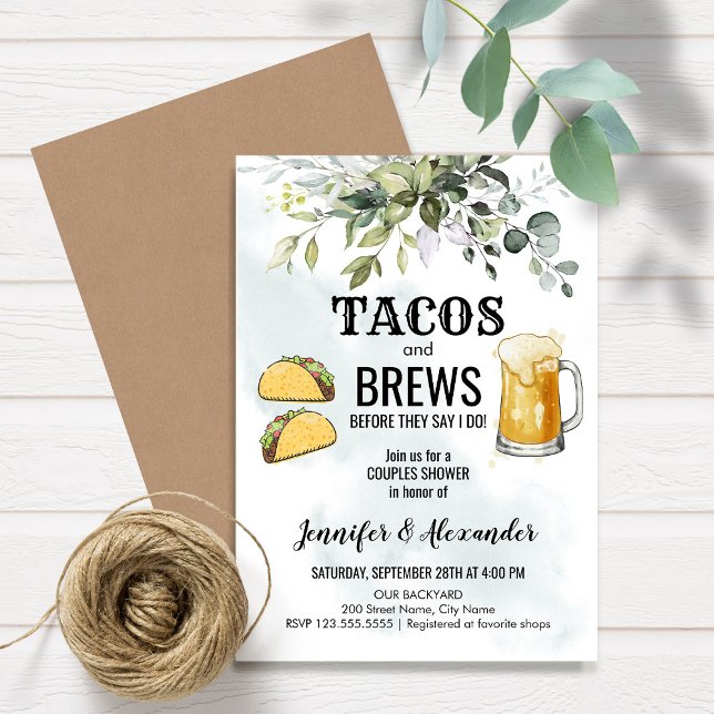 Tachos & Brews Par Shower-inbjudan Inbjudningar (Skapare uppladdad)