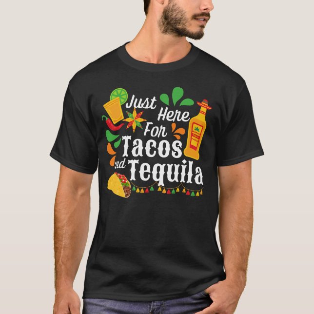 Tachos och Tequila Funny Cinco de Mayo Taco tisdag T Shirt (Framsida)