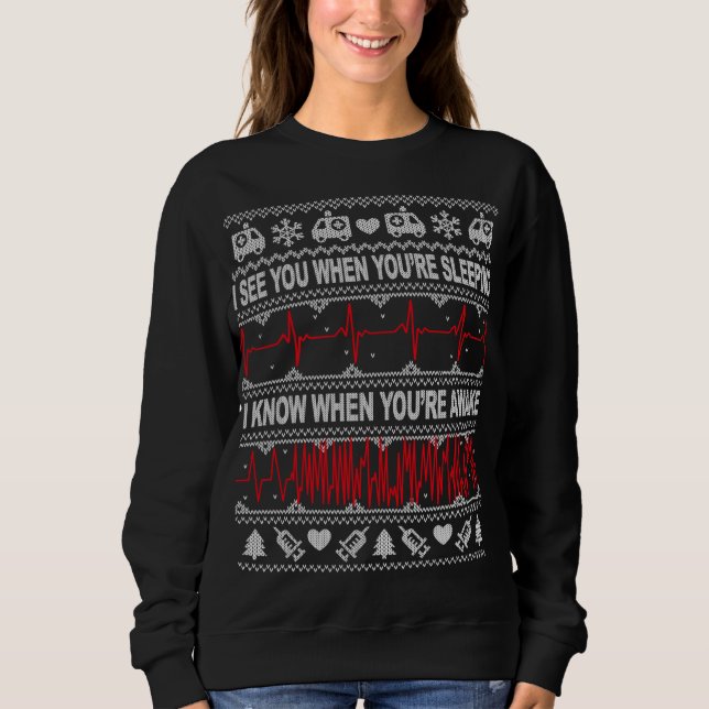 Tachy Nurse och Doktor Ugly jul Sweater Medi T Shirt (Framsida)