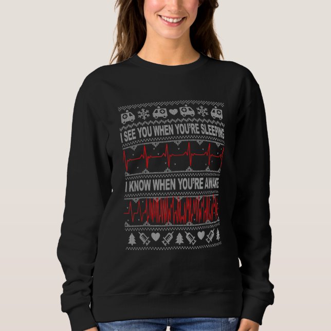 Tachy Nurse Ugly Christmas Sweater Doctor Medical  T Shirt (Framsida)