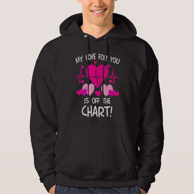Tachycardia Love Off The Chart ICU Nurse Life Vale Hoodie (Framsida)