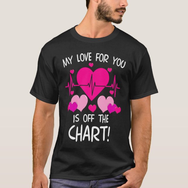 Tachycardia Love Off The Chart ICU Nurse Life Vale T Shirt (Framsida)