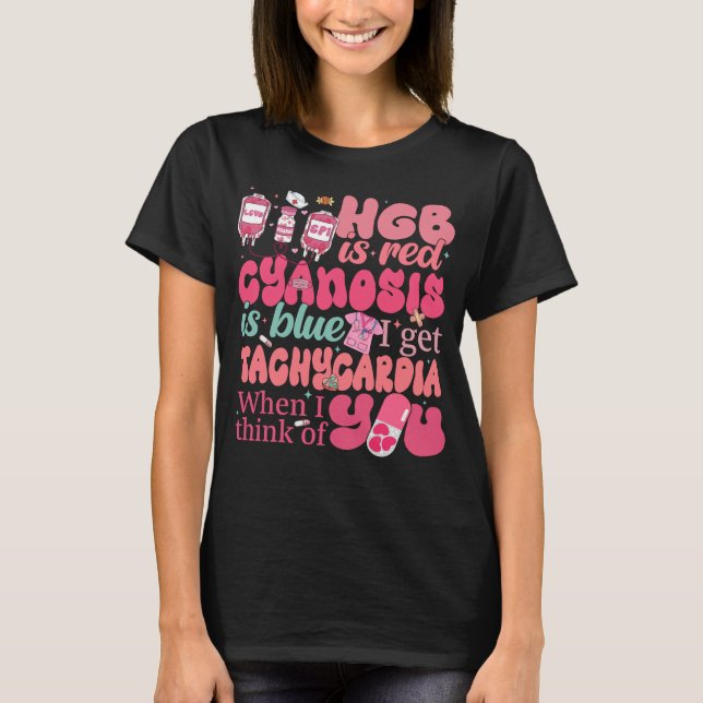Tachykardi Nurse Valentindagen T Shirt (Framsida)
