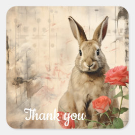 Tack 12 fyrkantigt klistermärke