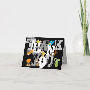 Tack 12 hundar Illustrationskort Kort