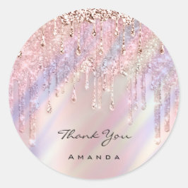 Tack 16:e Möhippan Lila Ro Holograph Runt Klistermärke