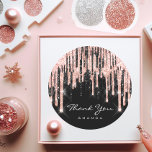 Tack 16:e Möhippan Ro Glitter Runt Klistermärke<br><div class="desc">FlorenceK-design</div>