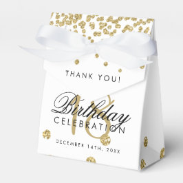 Tack 18:e födelsedagen Guld Glitter Confetti White Presentaskar