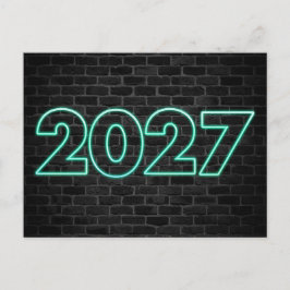Tack 2027Nyårs Neonskylt Vykort