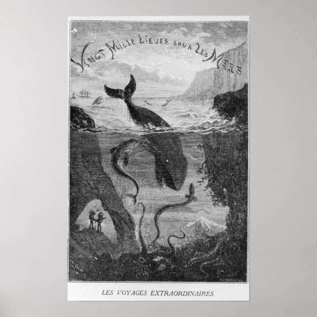 Täck "20 000 ligor under havet" poster (Framsidan)