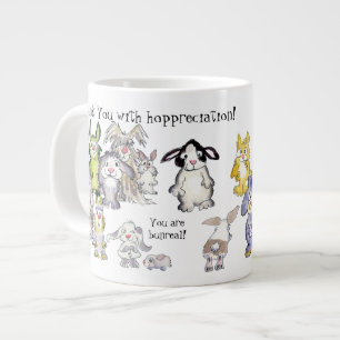Tack 21 Bunny Rabbits Carto Large Coffee Mugg Jumbo Mugg