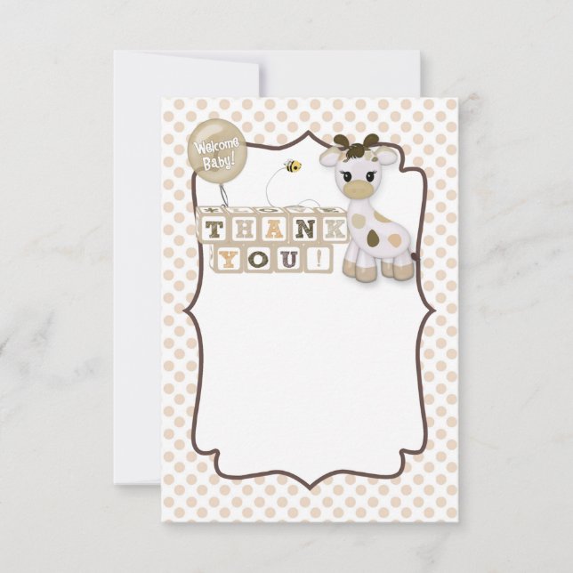 Tack #2 135 för Snickerdoodle giraffbaby shower (Framsida)