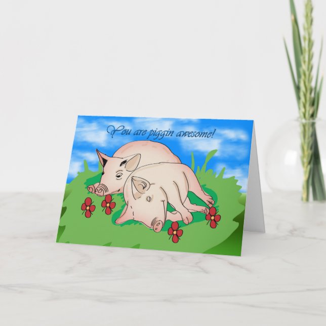 Tack 2 grisar-awsome för piggin kort (Framsida)